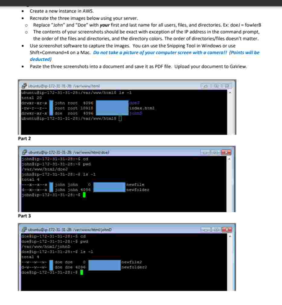 - Create a new instance in AWS. - Recreate the