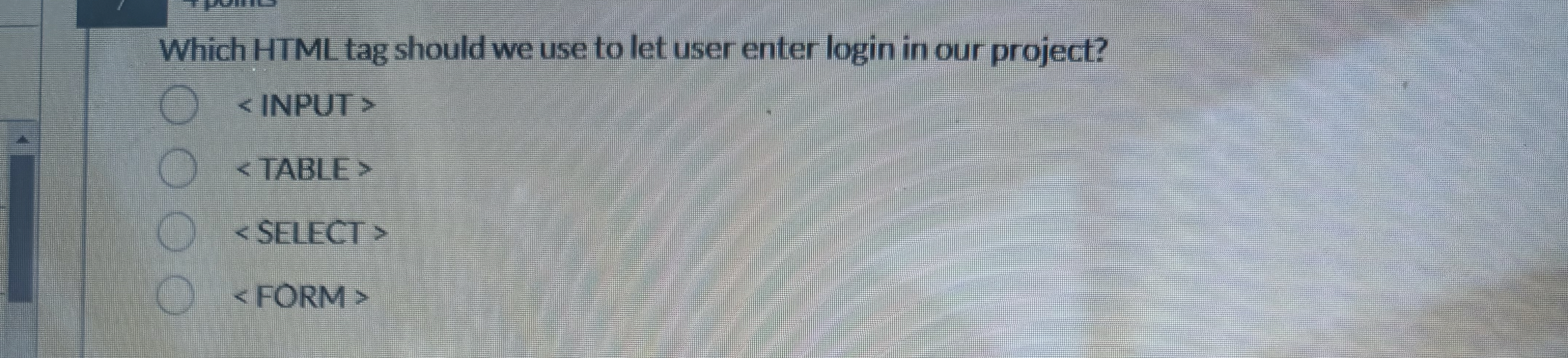 Which HTML tag should we use to let user enter