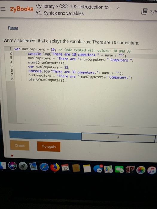 Fix this statement. if ( hours < 2 | | > 8 ) {