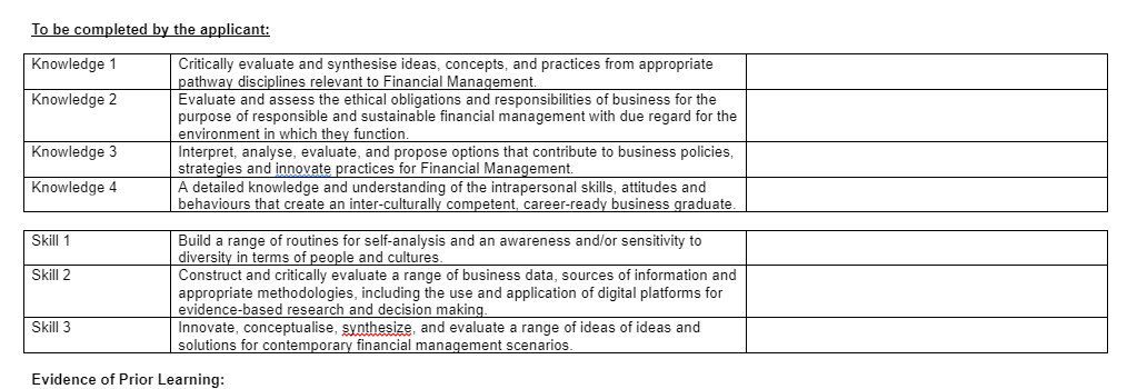 Please assist Using this as an example fill out