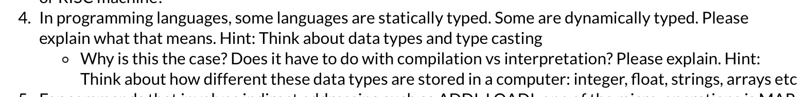 In programming languages, some languages are