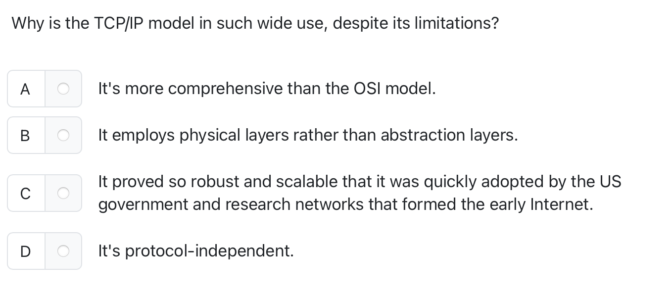Why is the TCP / IP model in such wide use,