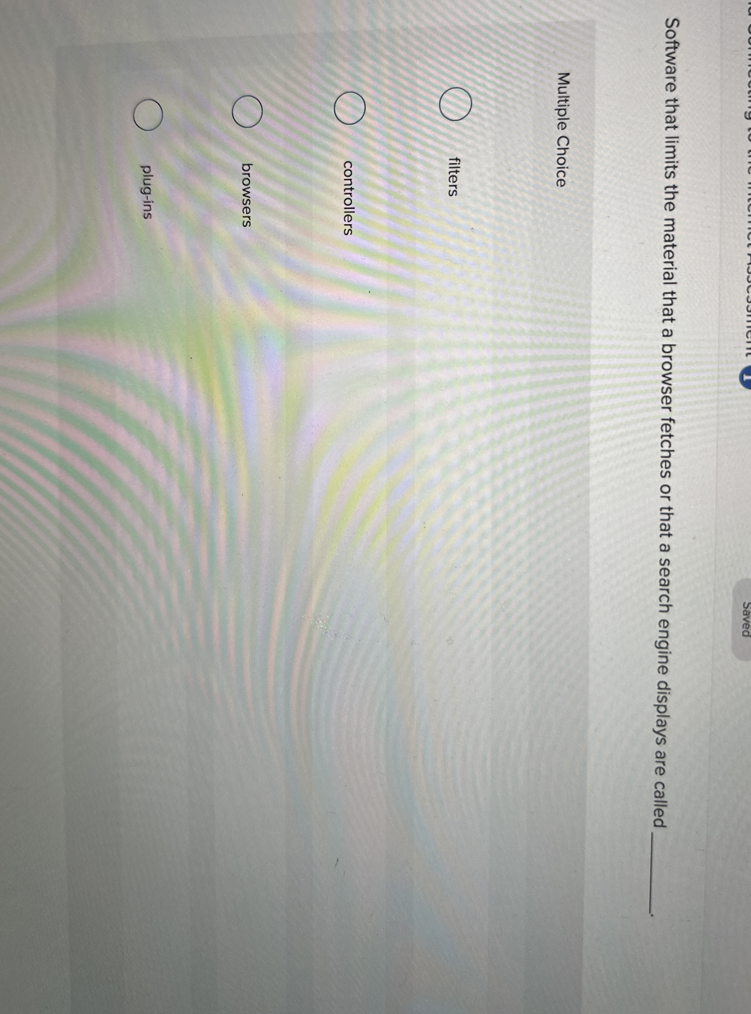 Software that limits the material that a browser