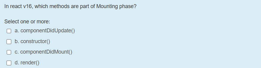 In react v 1 6 , which methods are part of