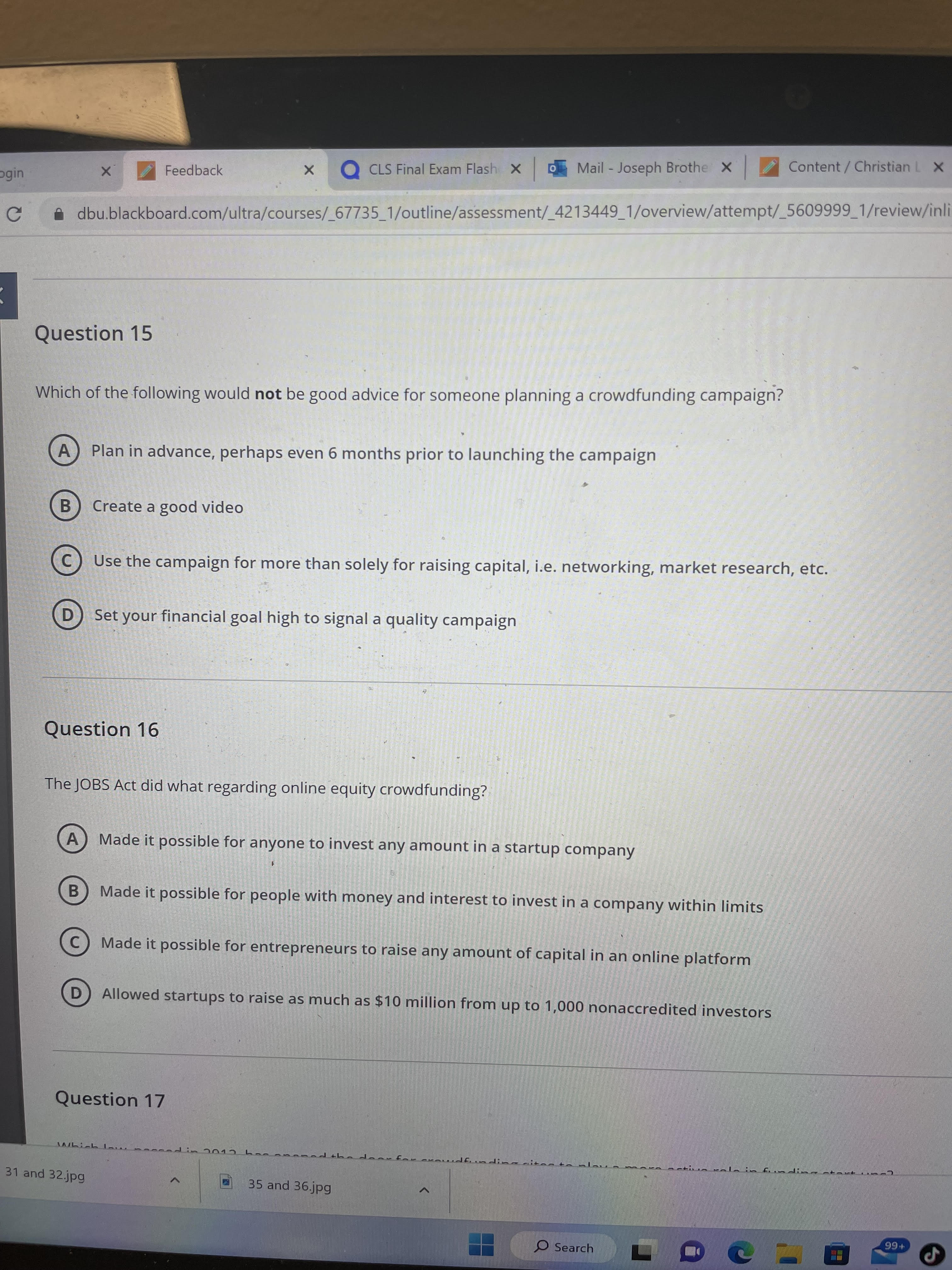 pgin X Feedback X CLS Final Exam Flash x Mail -