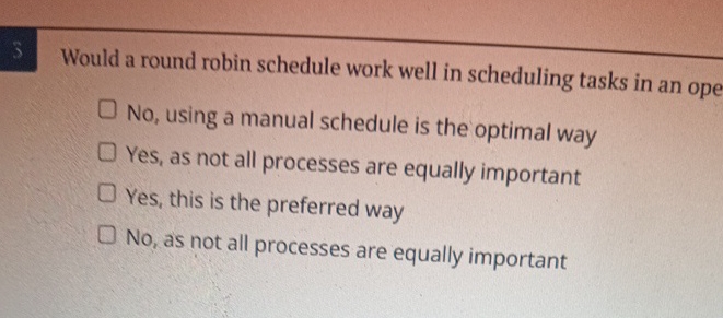 5 Would a round robin schedule work well in