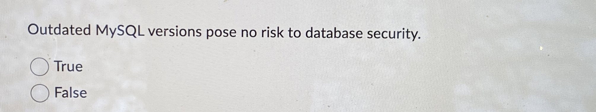 Outdated MySQL versions pose no risk to database