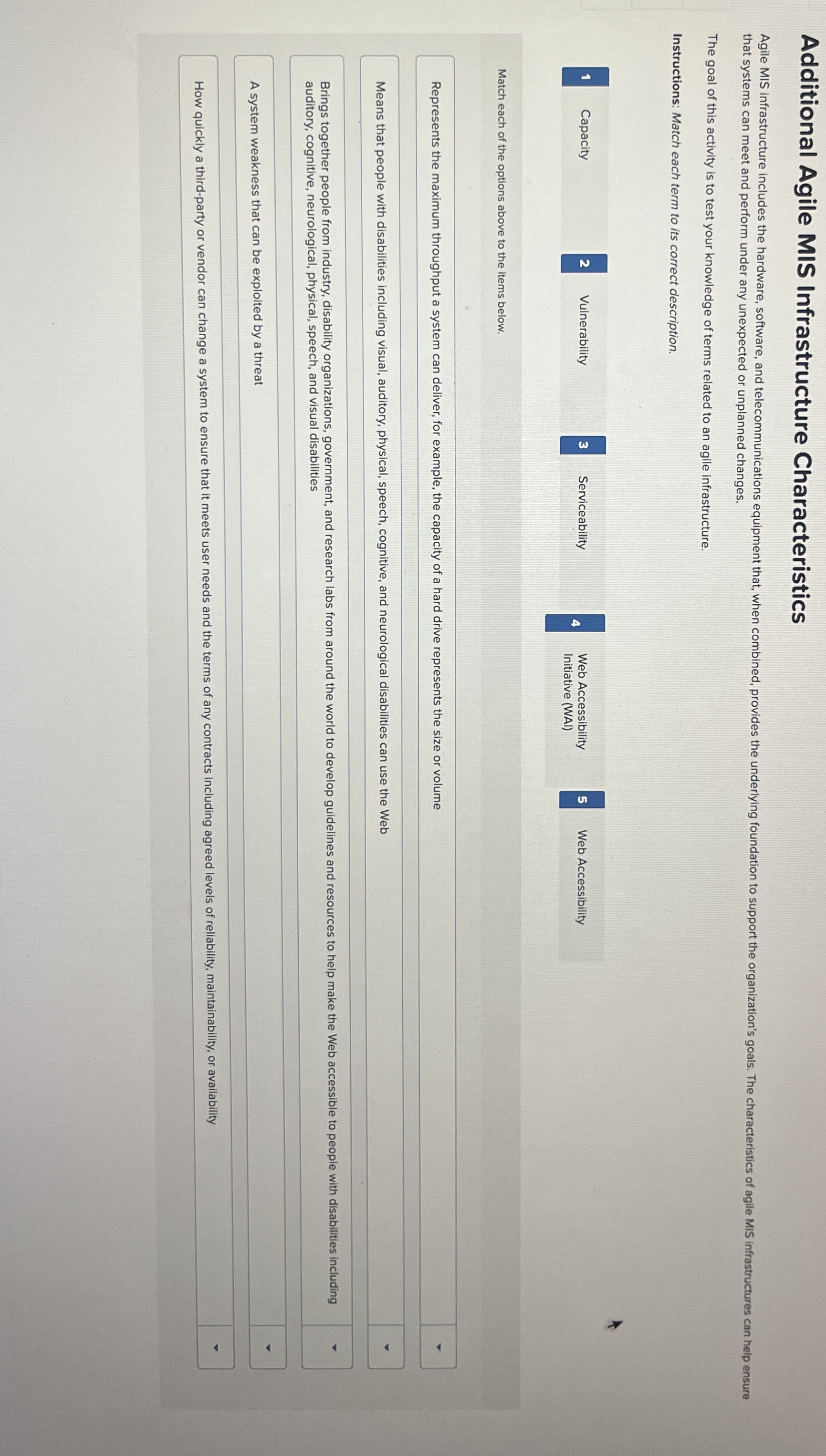 Additional Agile MIS Infrastructure