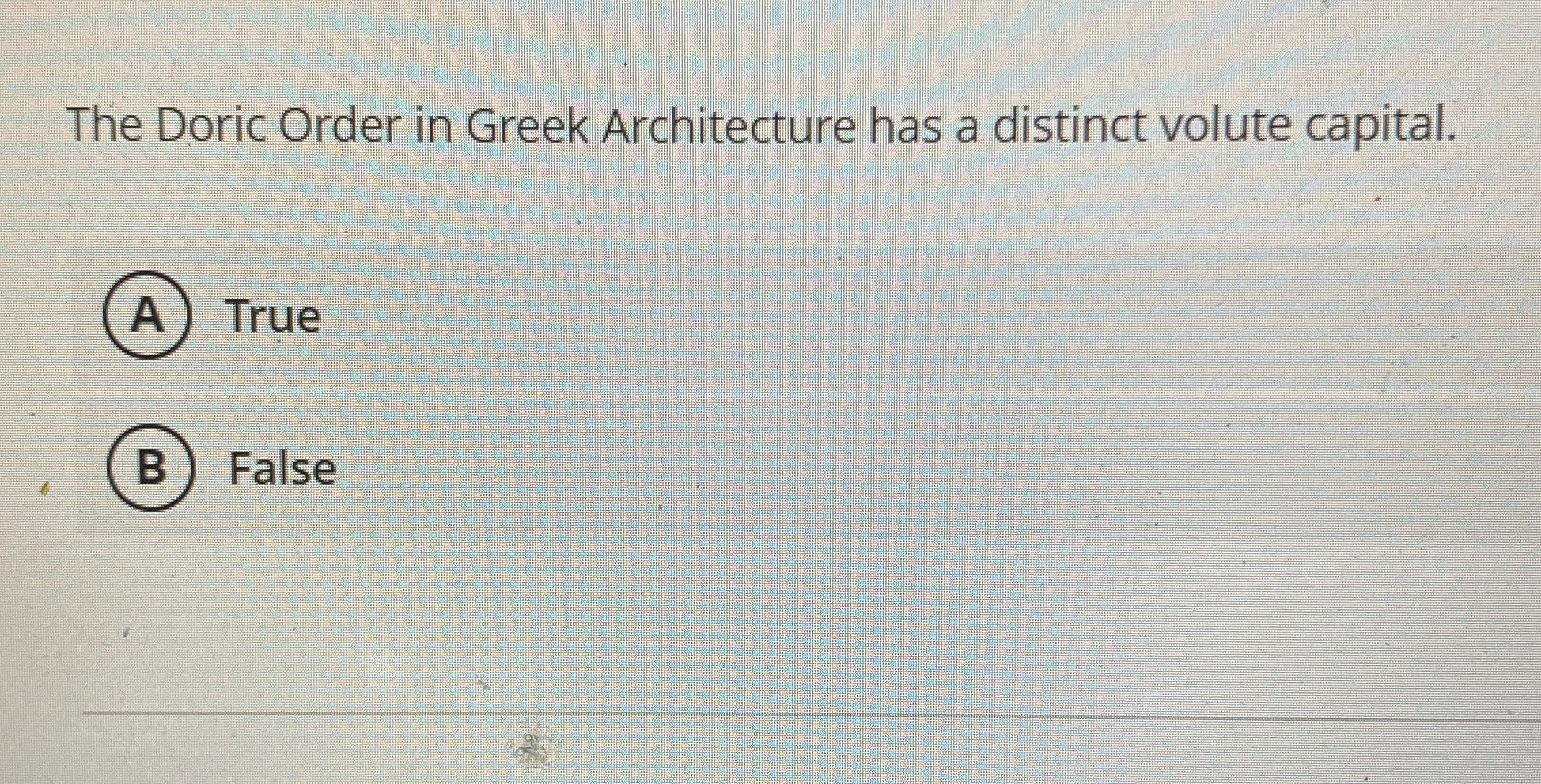 The Doric Order in Greek Architecture has a