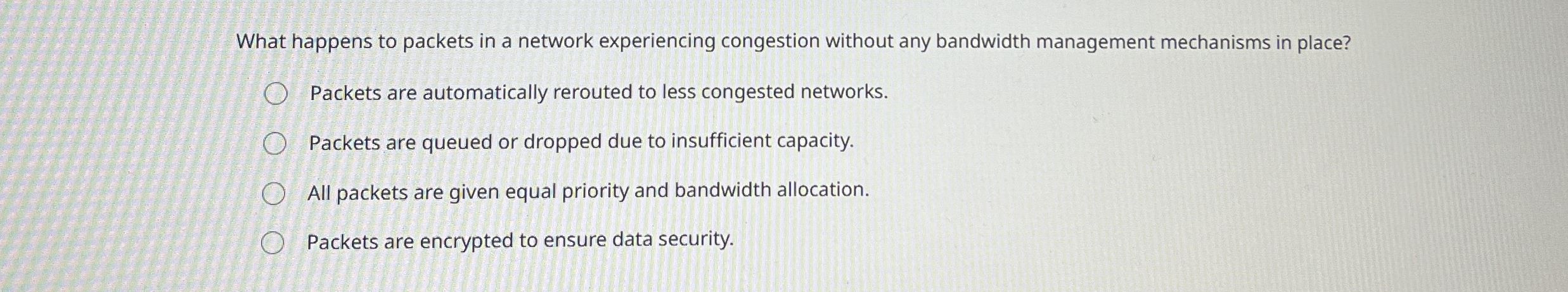 What happens to packets in a network experiencing