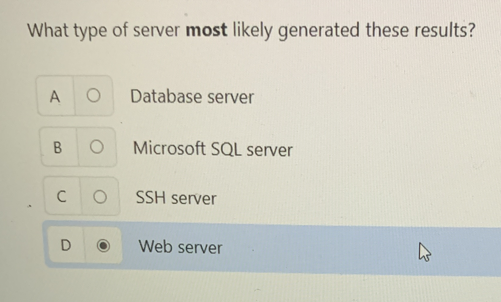 What type of server most likely generated these