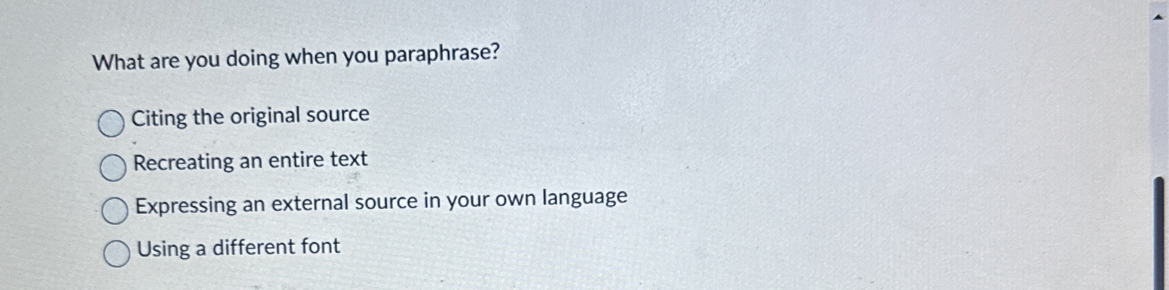 What are you doing when you paraphrase? Citing