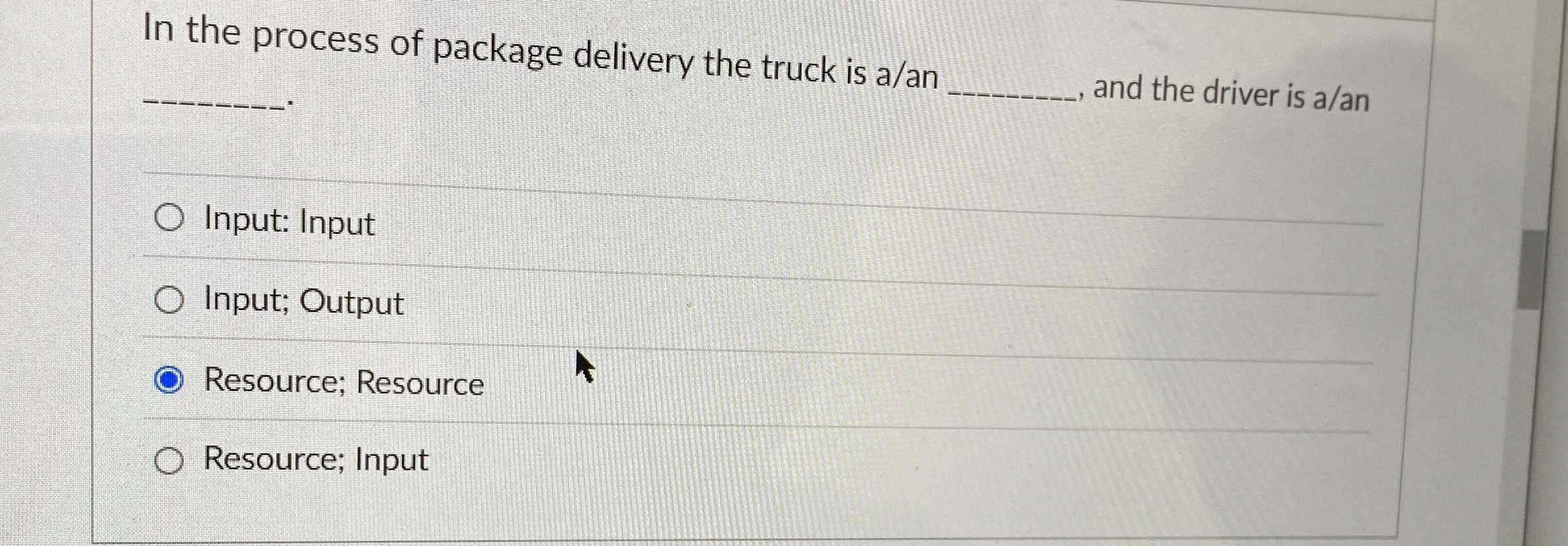 In the process of package delivery the truck is a