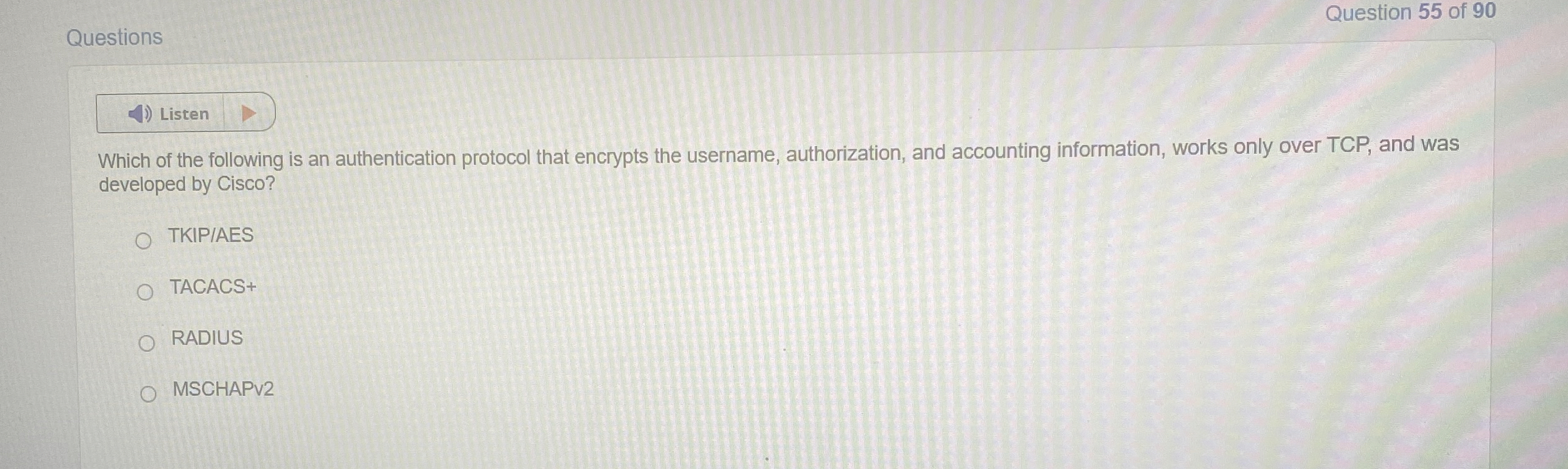 Which of the following is an authentication