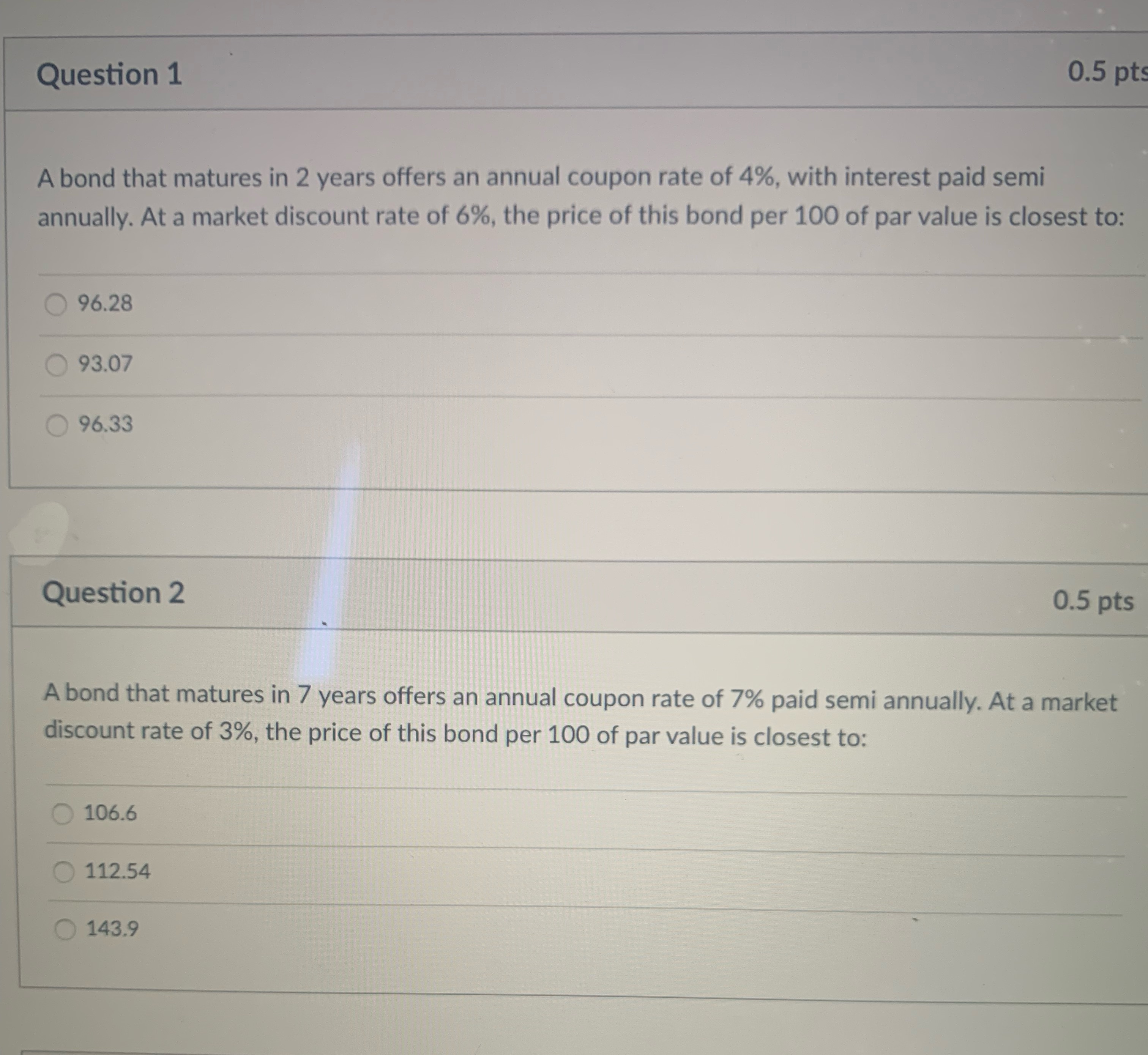 Please answer correctly! Question 1 0.5 pts A