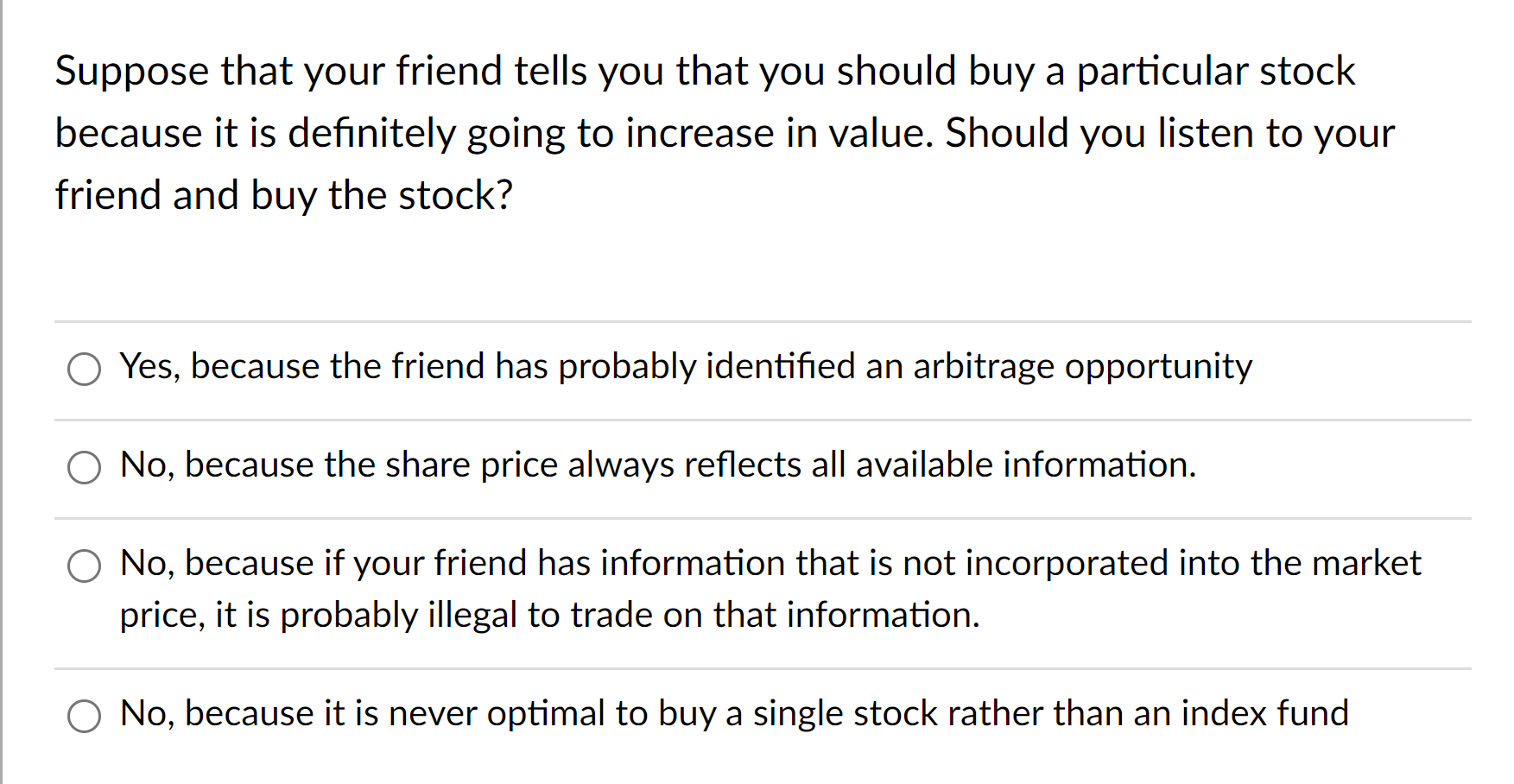 Consider a stock whose price is $100, the