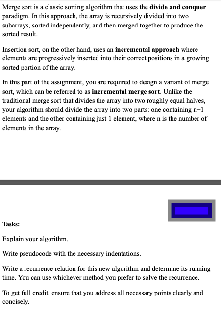 incremental merge sort write the paper