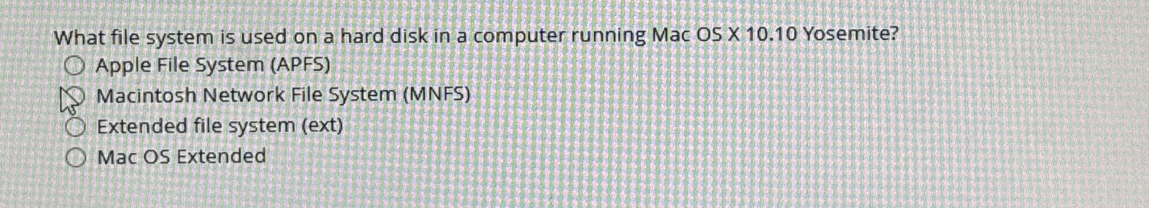 What file system is used on a hard disk in a