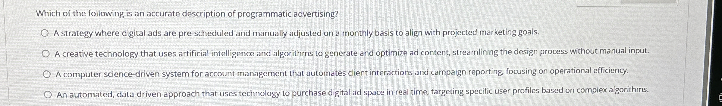 Which of the following is an accurate description