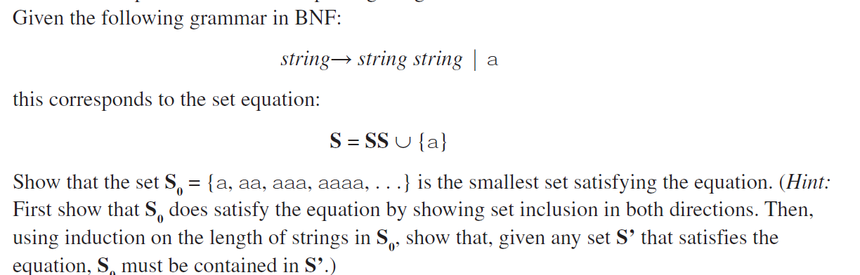 Given the following grammar in BNF: string string