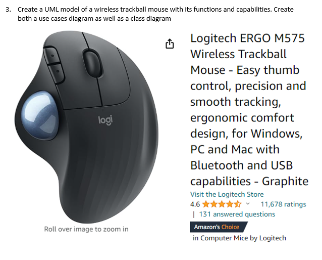 3 . Create a UML model of a wireless trackball