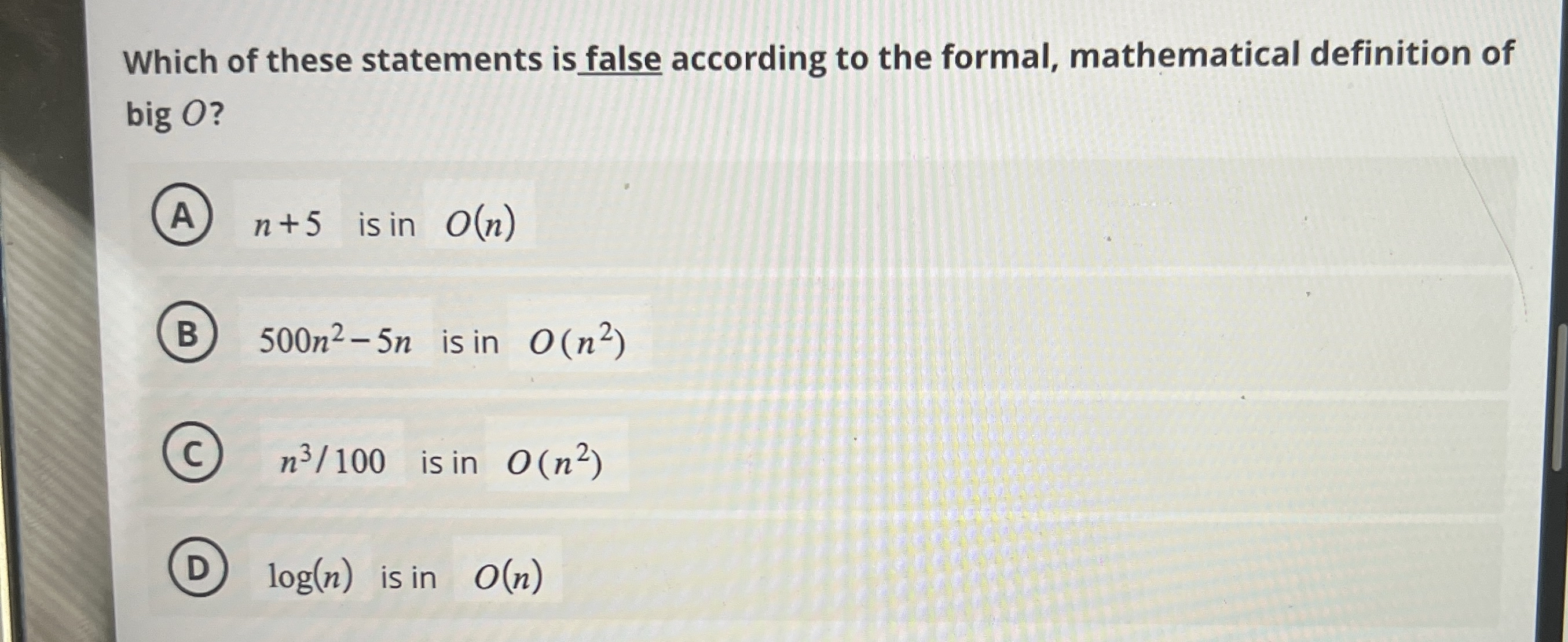 Which of these statements is false according to