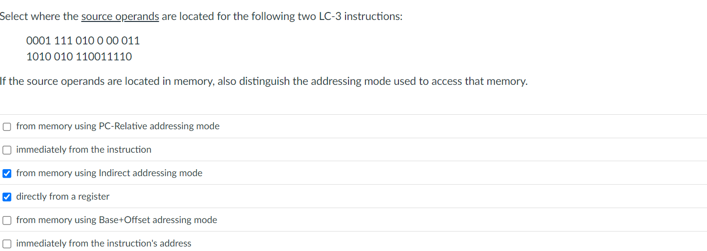 Select where the source operands are located for