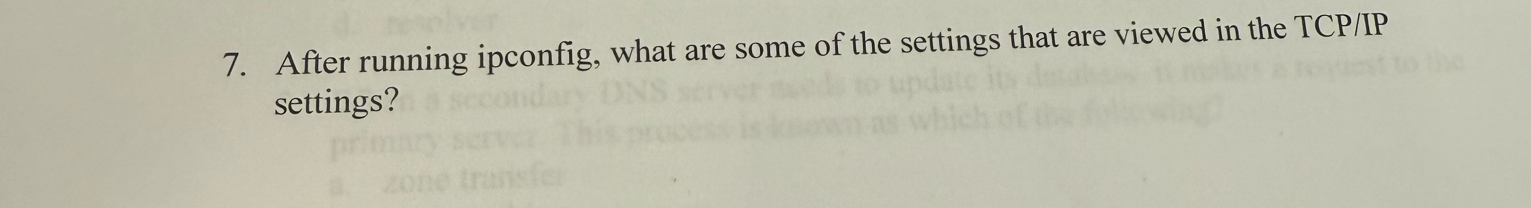 After running ipconfig, what are some of the