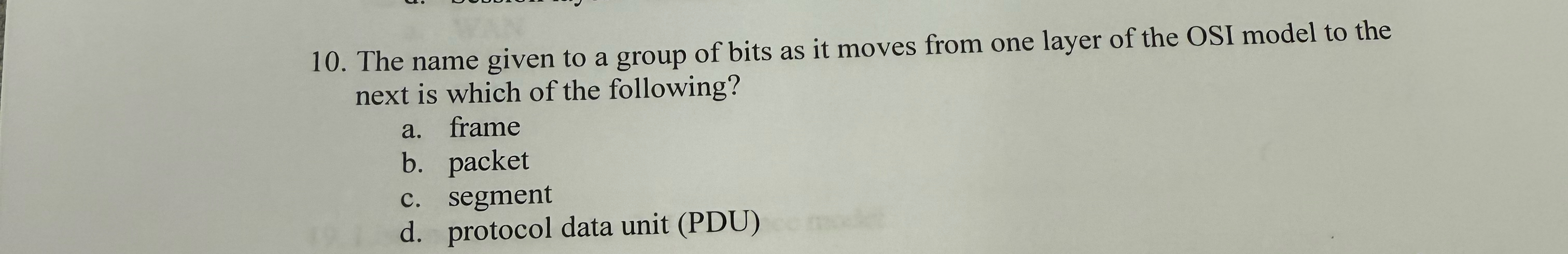 The name given to a group of bits as it moves