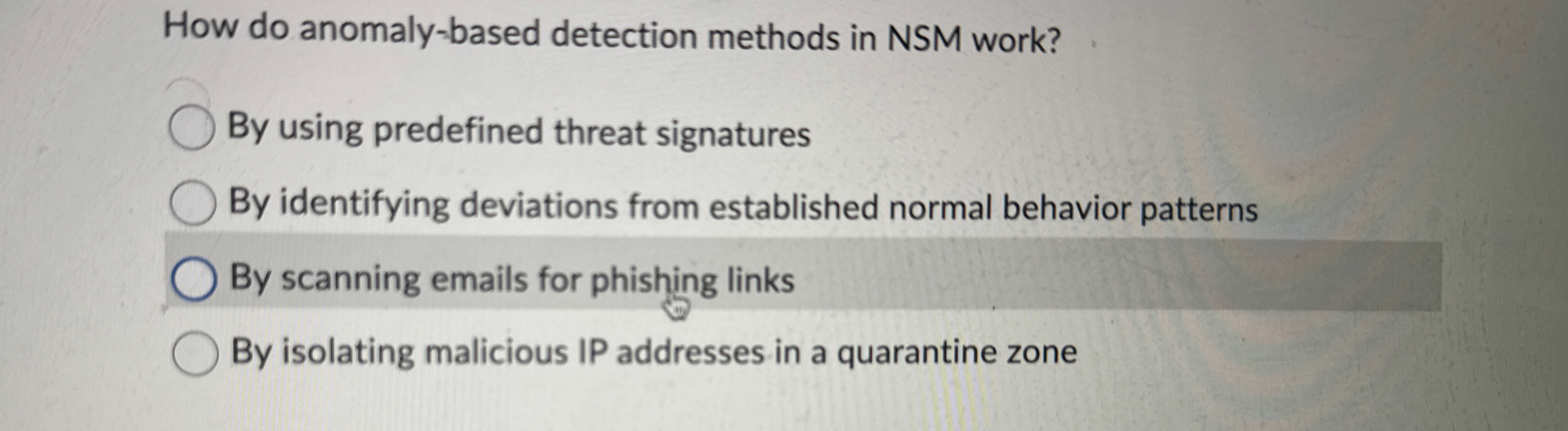 How do anomaly - based detection methods in NSM
