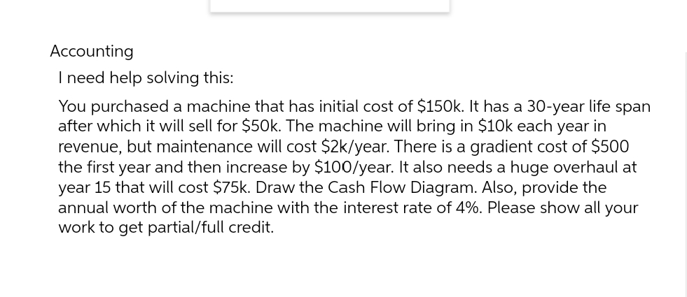Accounting I need help solving this: You