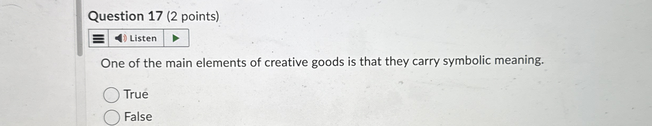Question 1 7 ( 2 points ) One of the main