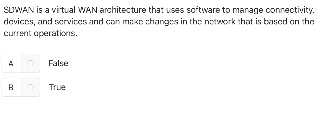 SDWAN is a virtual WAN architecture that uses