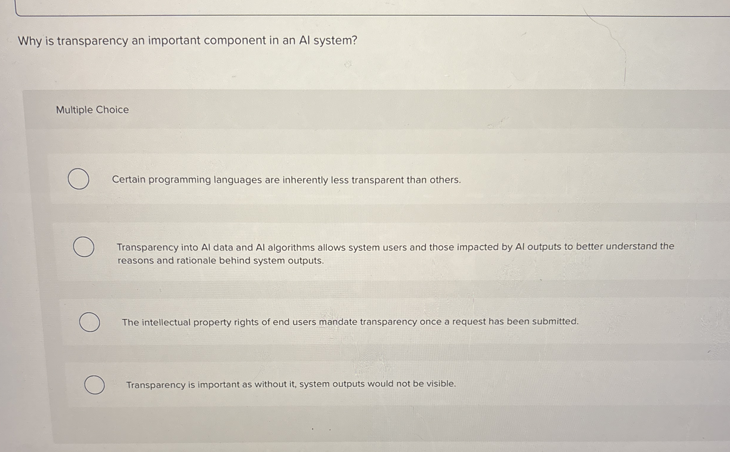 Why is transparency an important component in an