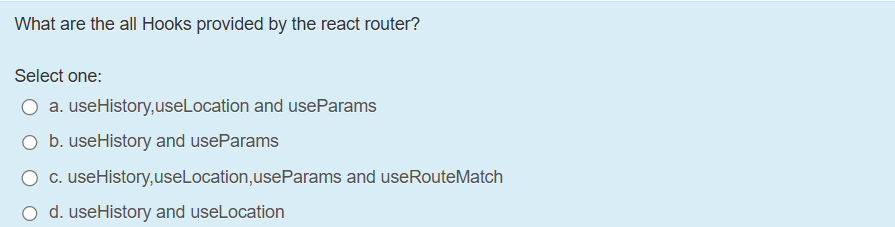 What are the all Hooks provided by the react