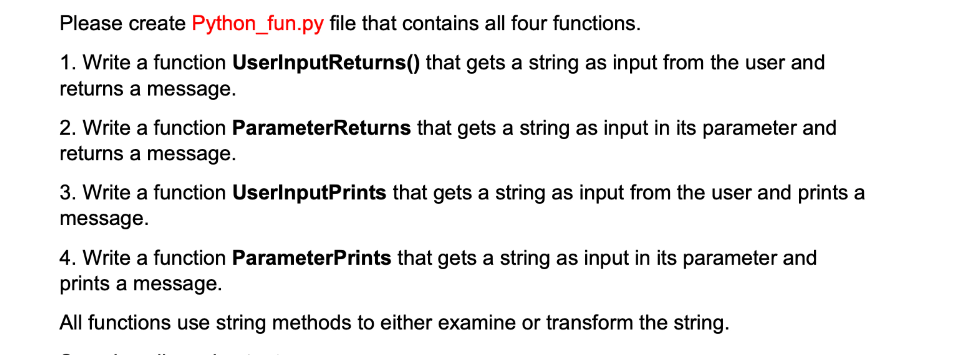 Please create Python _ fun.py file that contains