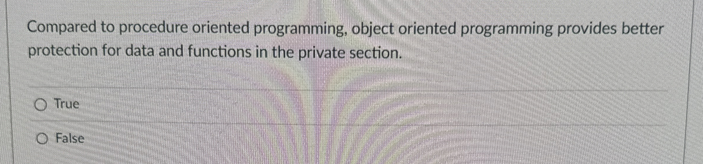Compared to procedure oriented programming,