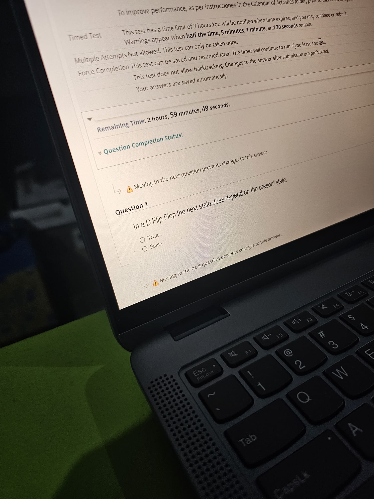 Remaining Time: 2 hours, 5 9 minutes, 4 9