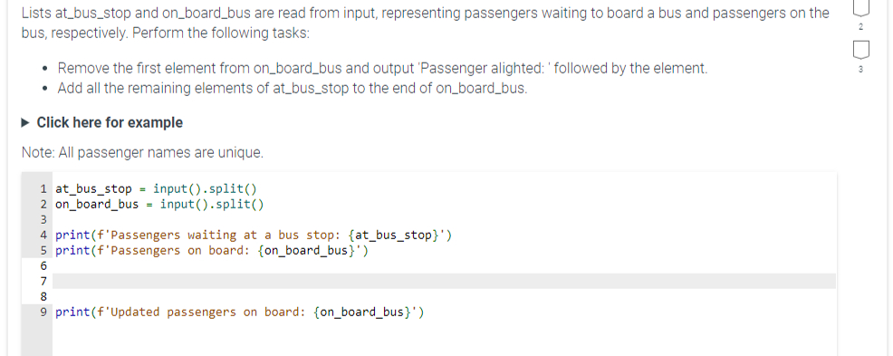 Lists at _ bus _ stop and on _ board _ bus are