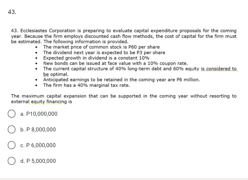 23. Philemon Inc. estimated that the possible