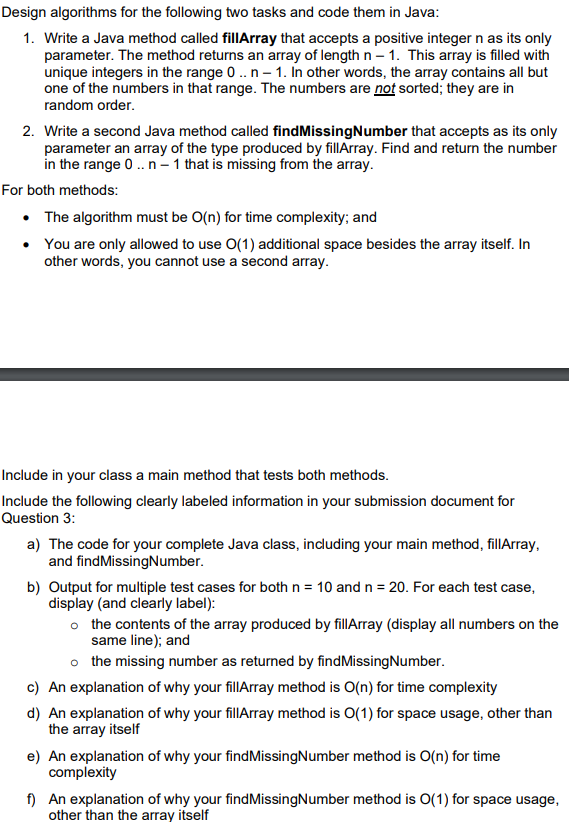 Design algorithms for the following two tasks and