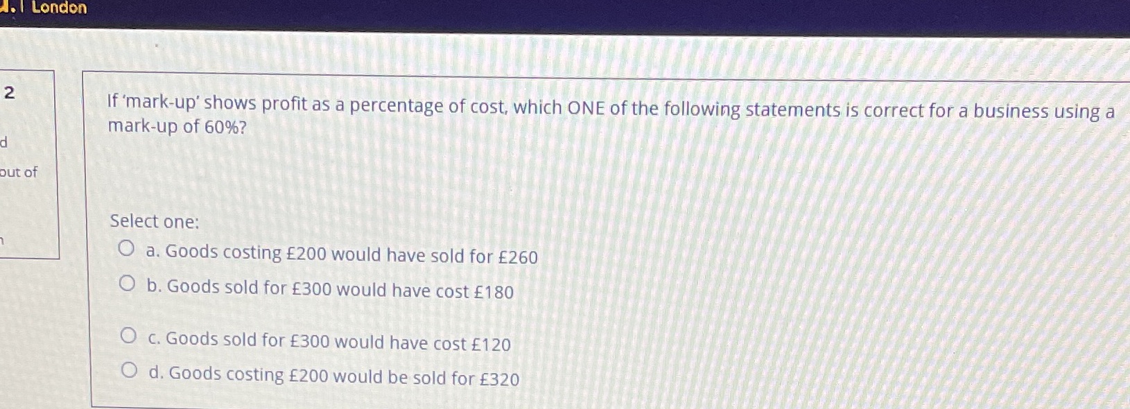 Q2 If 'mark-up' shows prot as a