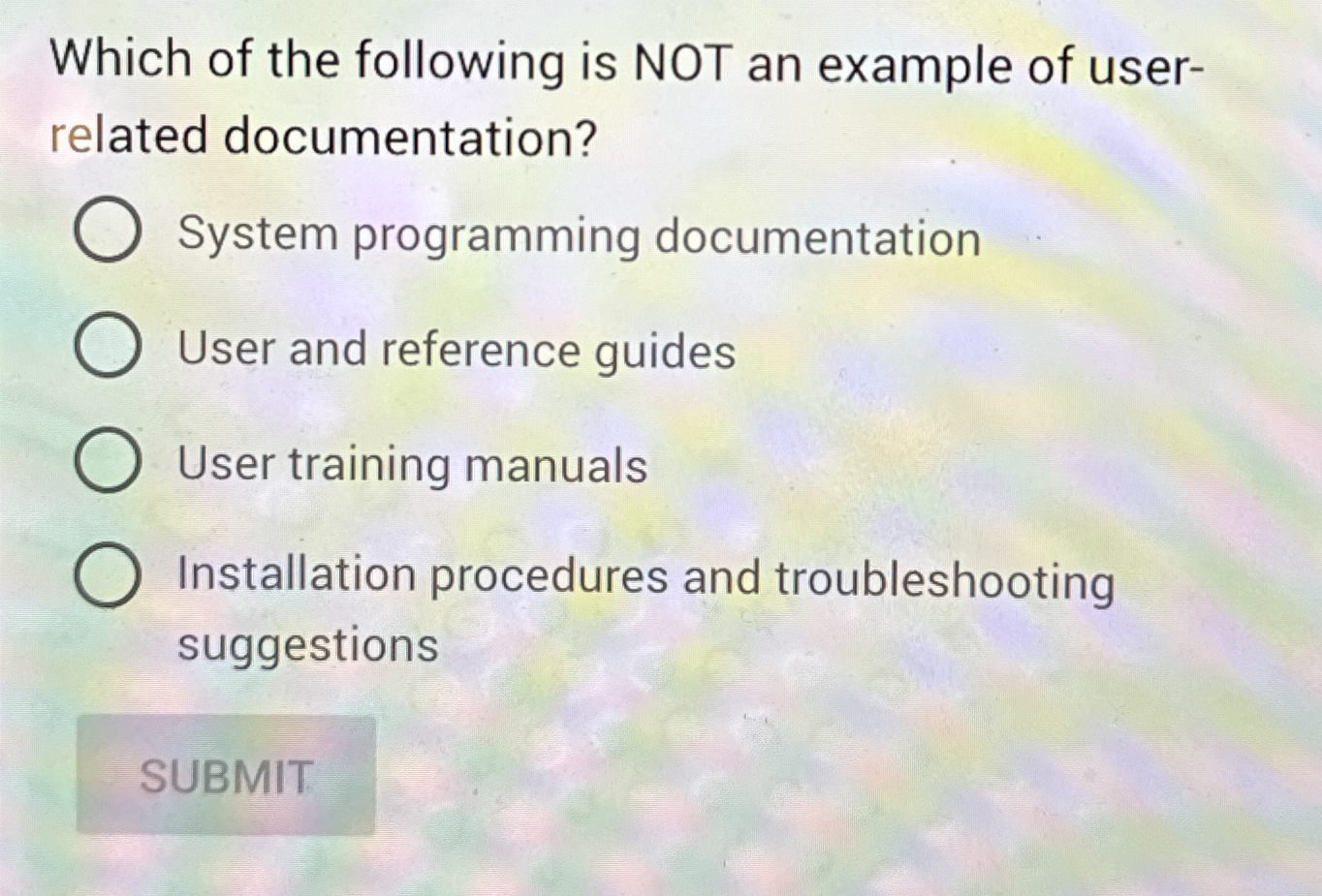 Which of the following is NOT an example of