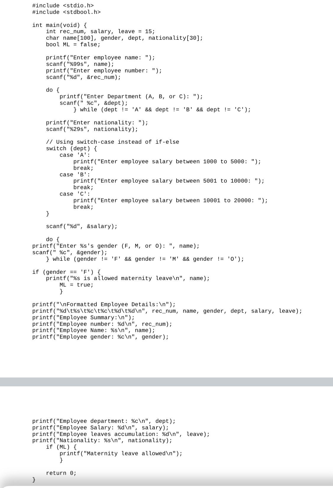 Using your final C program of Assignment 3 , # 6