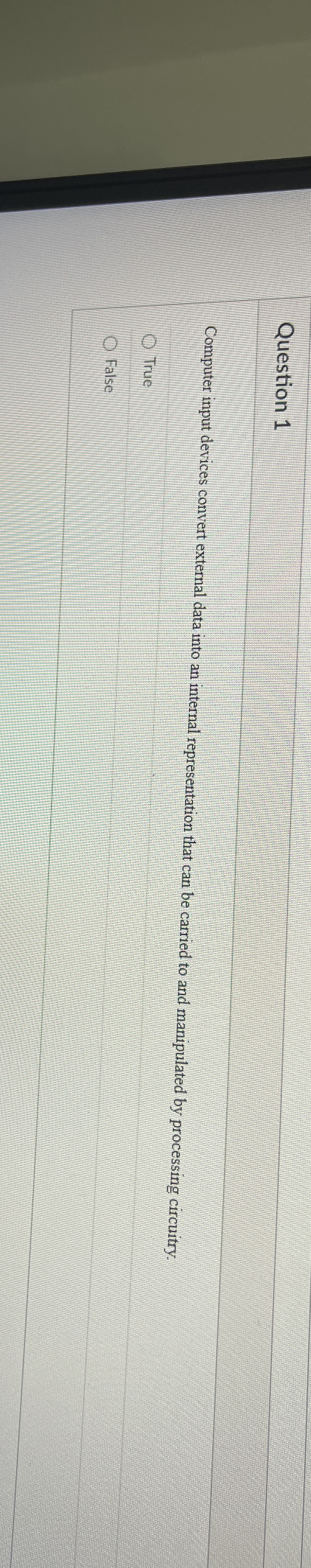 ComputQuestion 1 Computer input devices convert