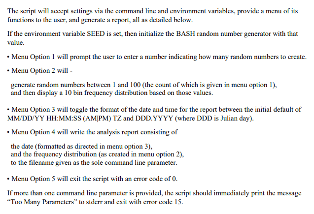 The script will accept settings via the command