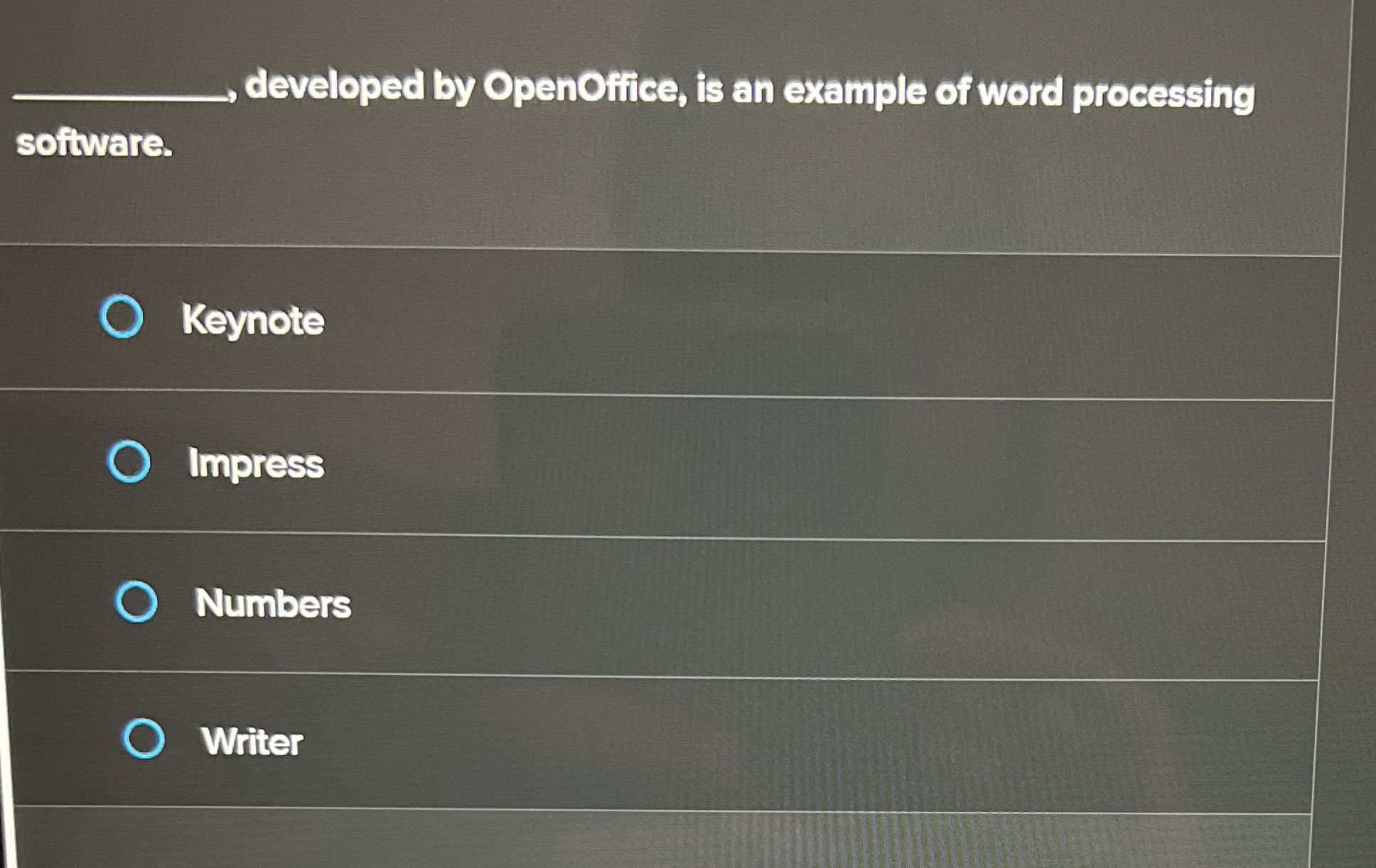developed by OpenOfifice, is an example of word