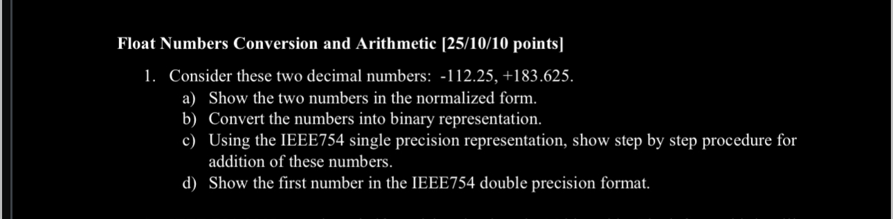Float Numbers Conversion and Arithmetic [ 2 5 / 1