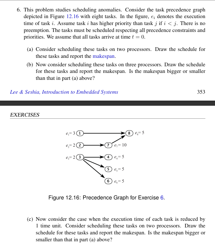 This problem studies scheduling anomalies.