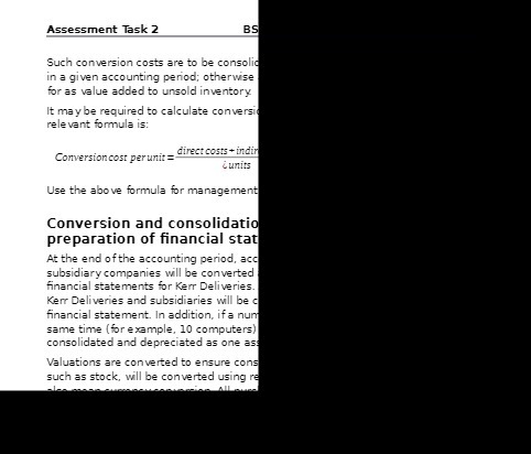 Assessment Task 2 BS Such conversion costs are to